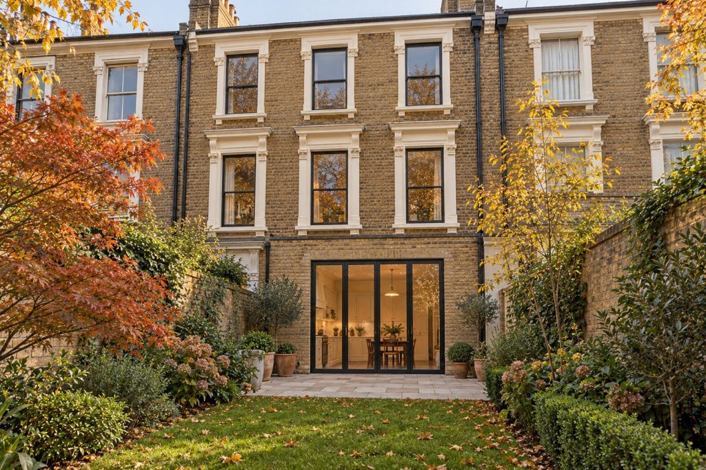 Rear garden, rear elevation seen from the garden - 4-bedroom town house in Earlsfield