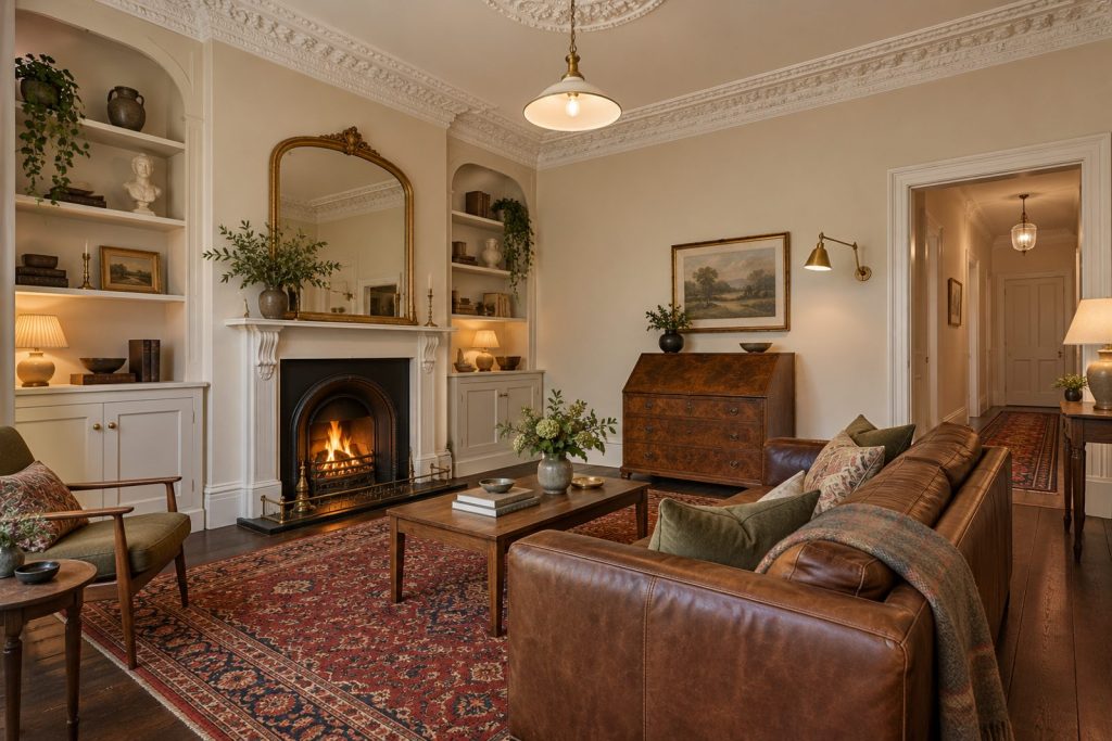 Sitting room, wide view from the doorway - 4-bedroom town house in Earlsfield