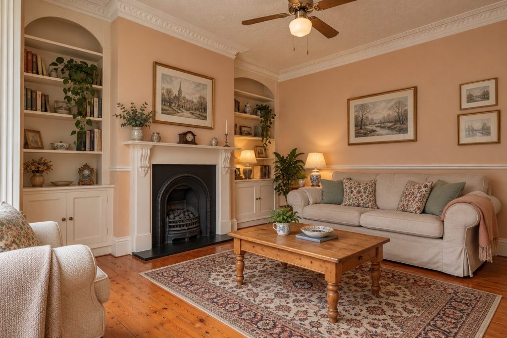 Sitting room, wide view from the doorway - 2-bedroom cottage in Battersea