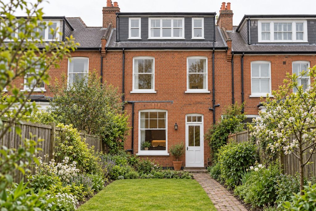 Rear garden, rear elevation seen from the garden - 5-bedroom terraced house in Clapham