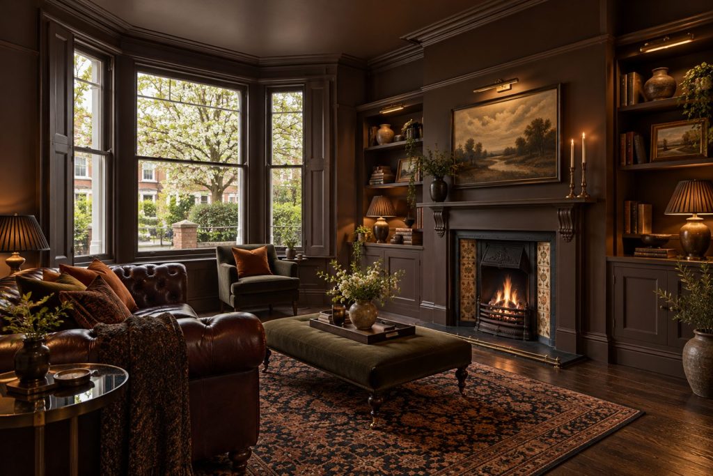 Sitting room, wide view from the doorway - 5-bedroom terraced house in Clapham