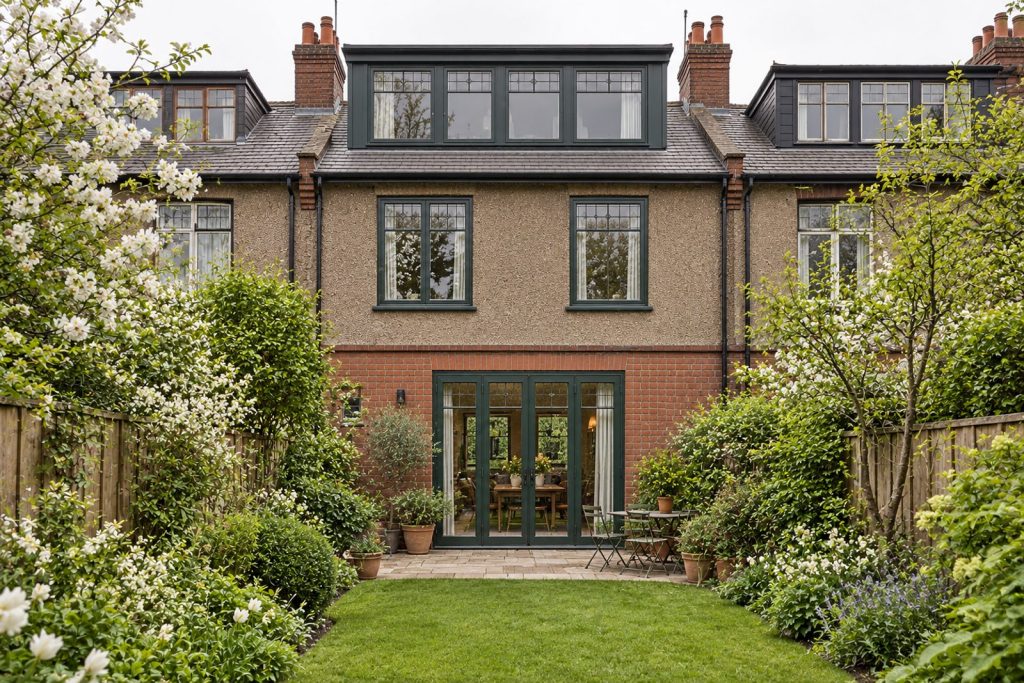 Rear garden, rear elevation seen from the garden - 5-bedroom terraced house in Clapham