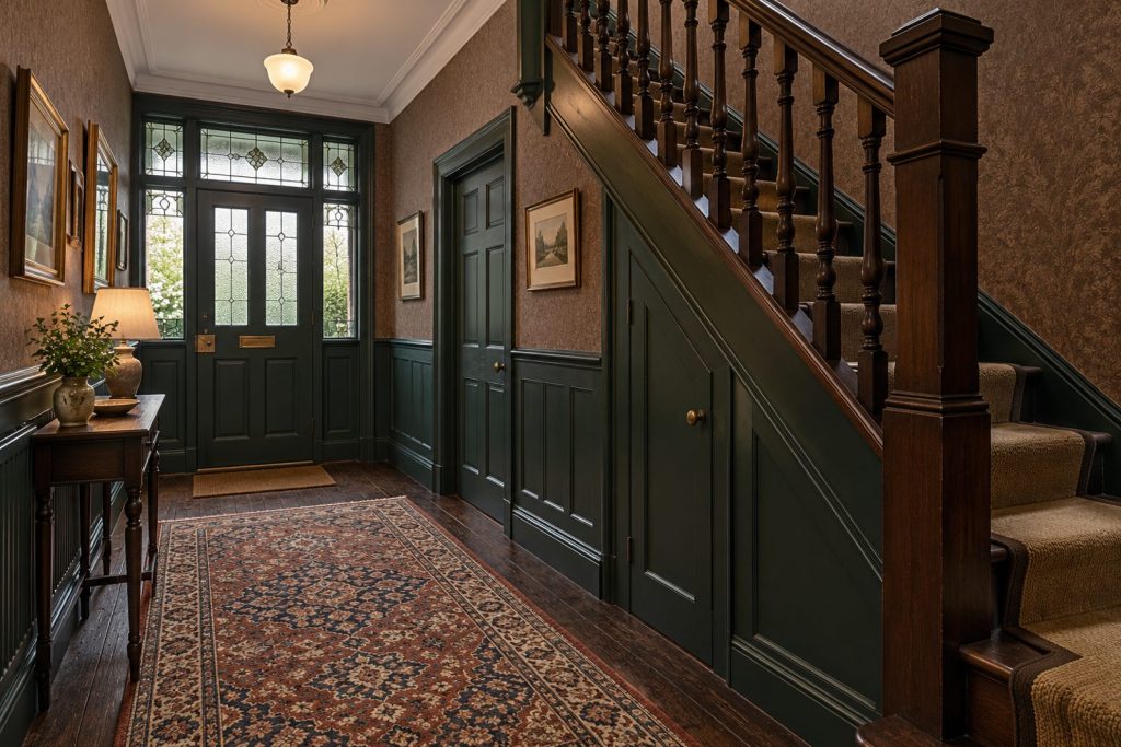 Hall, wide view from the doorway - 5-bedroom terraced house in Clapham
