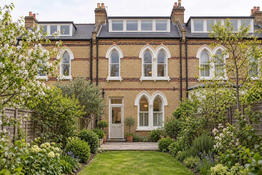 Rear garden, rear elevation seen from the garden - 5-bedroom terraced house in Wandsworth