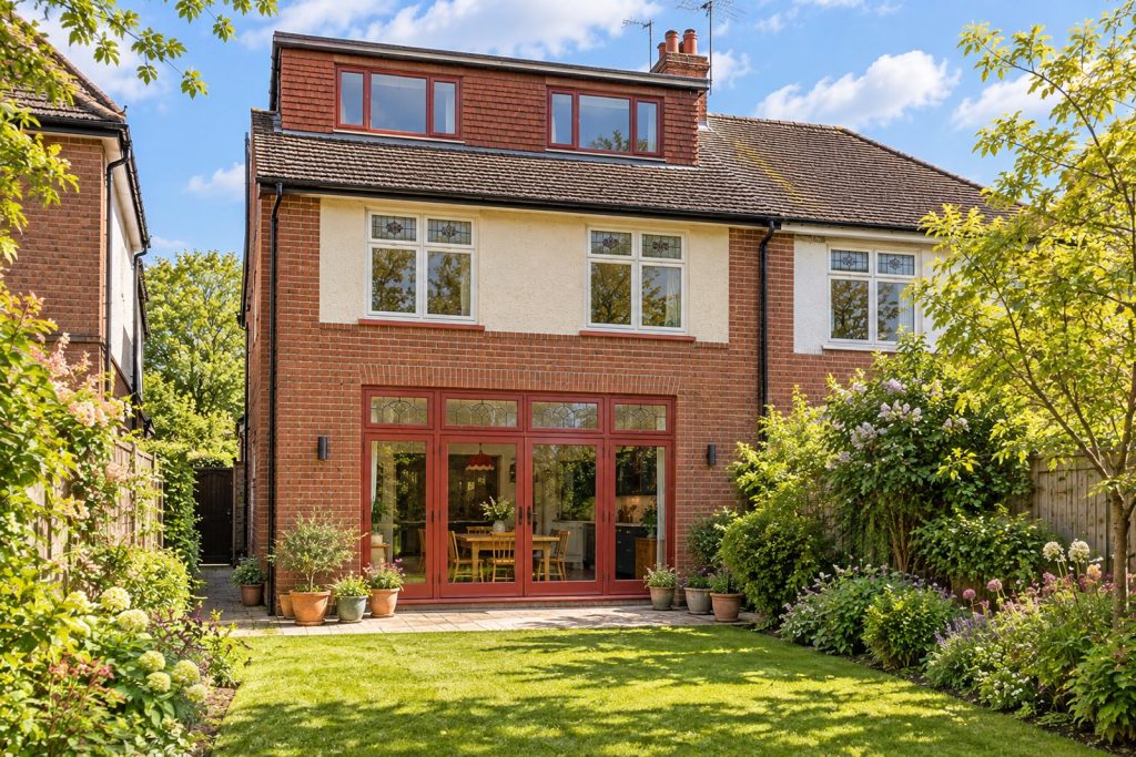 Rear garden, rear elevation seen from the garden - 5-bedroom semi-detached house in Wandsworth