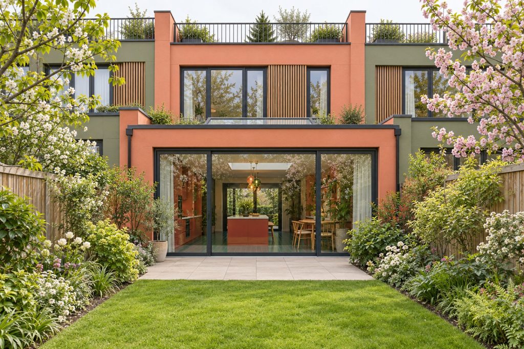 Rear garden, rear elevation seen from the garden - 3-bedroom terraced house in Streatham