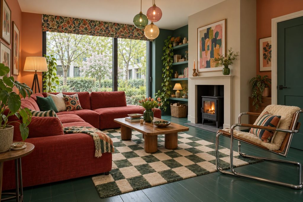 Living room, wide view from the doorway - 3-bedroom terraced house in Streatham
