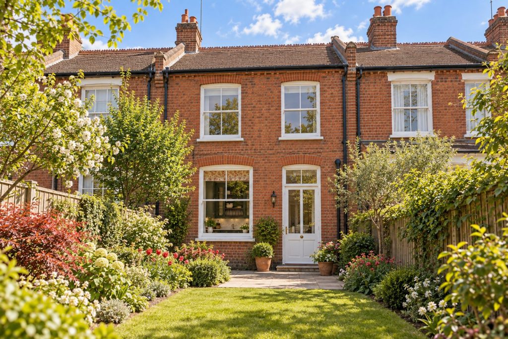 Rear garden, rear elevation seen from the garden - 3-bedroom terraced house in Putney