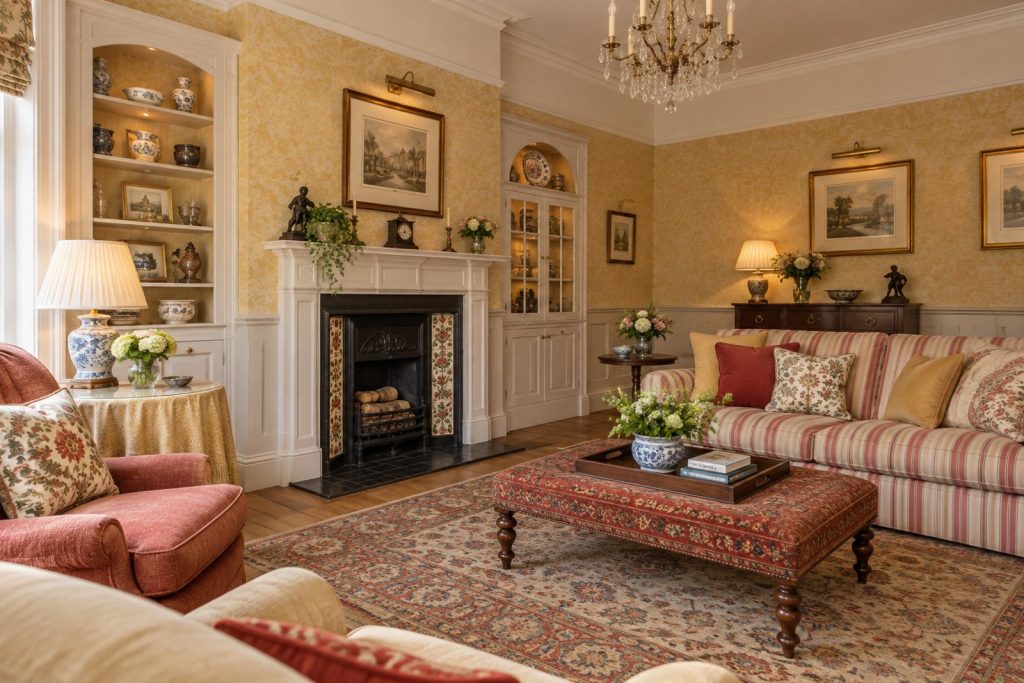 Sitting room, wide view from the doorway - 3-bedroom terraced house in Putney