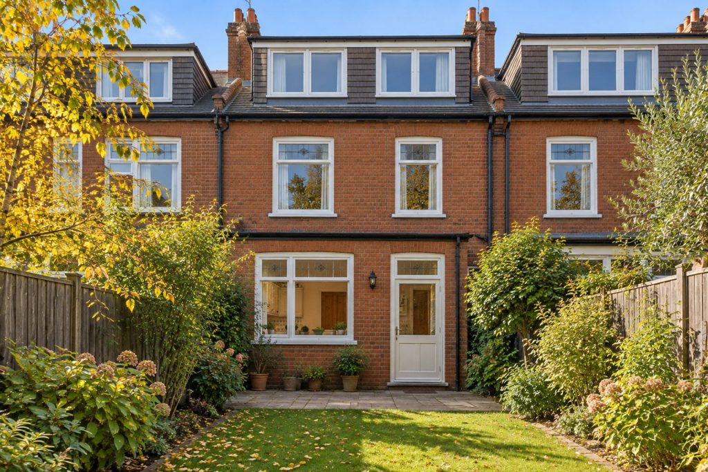 Rear garden, rear elevation seen from the garden - 4-bedroom terraced house in Wimbledon