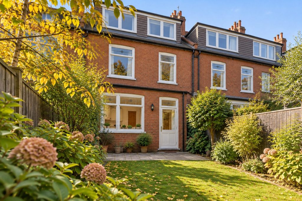 Rear garden, the garden looking back toward the house - 4-bedroom terraced house in Wimbledon