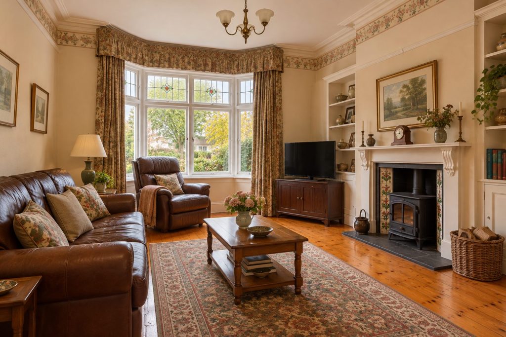Sitting room, wide view from the doorway - 4-bedroom terraced house in Wimbledon
