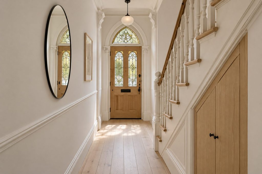 Hall, wide view from the doorway - 3-bedroom cottage in Clapham
