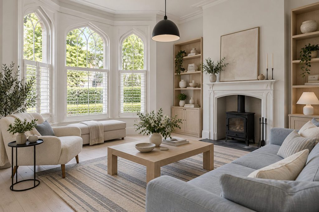 Sitting room, wide view from the doorway - 3-bedroom cottage in Clapham