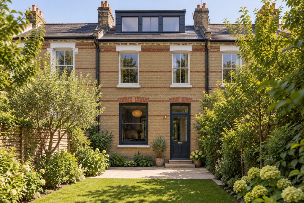 Rear garden, rear elevation seen from the garden - 5-bedroom terraced house in Earlsfield