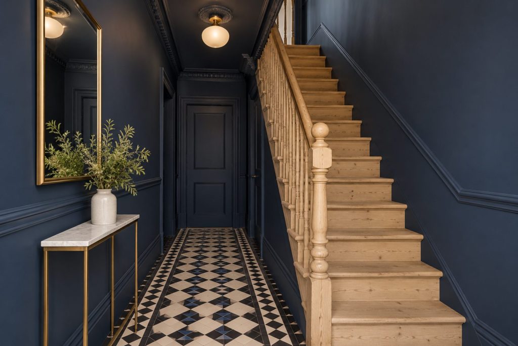 Hall, wide view from the doorway - 5-bedroom terraced house in Earlsfield