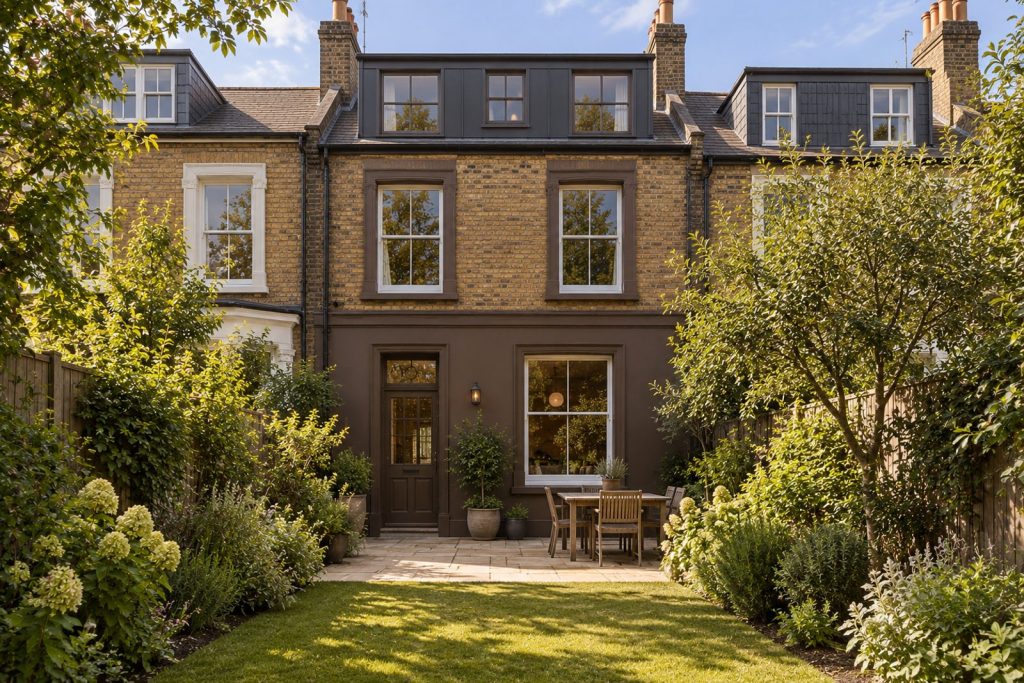 Rear garden, rear elevation seen from the garden - 5-bedroom terraced house in Streatham