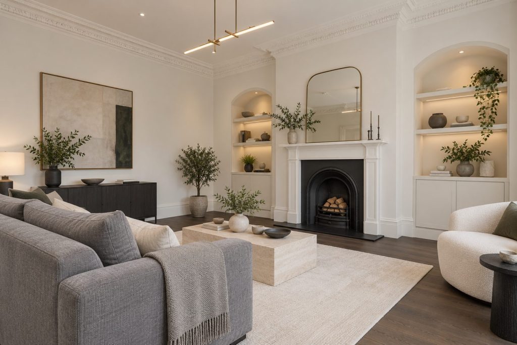 Sitting room, wide view from the doorway - 5-bedroom semi-detached house in Brixton