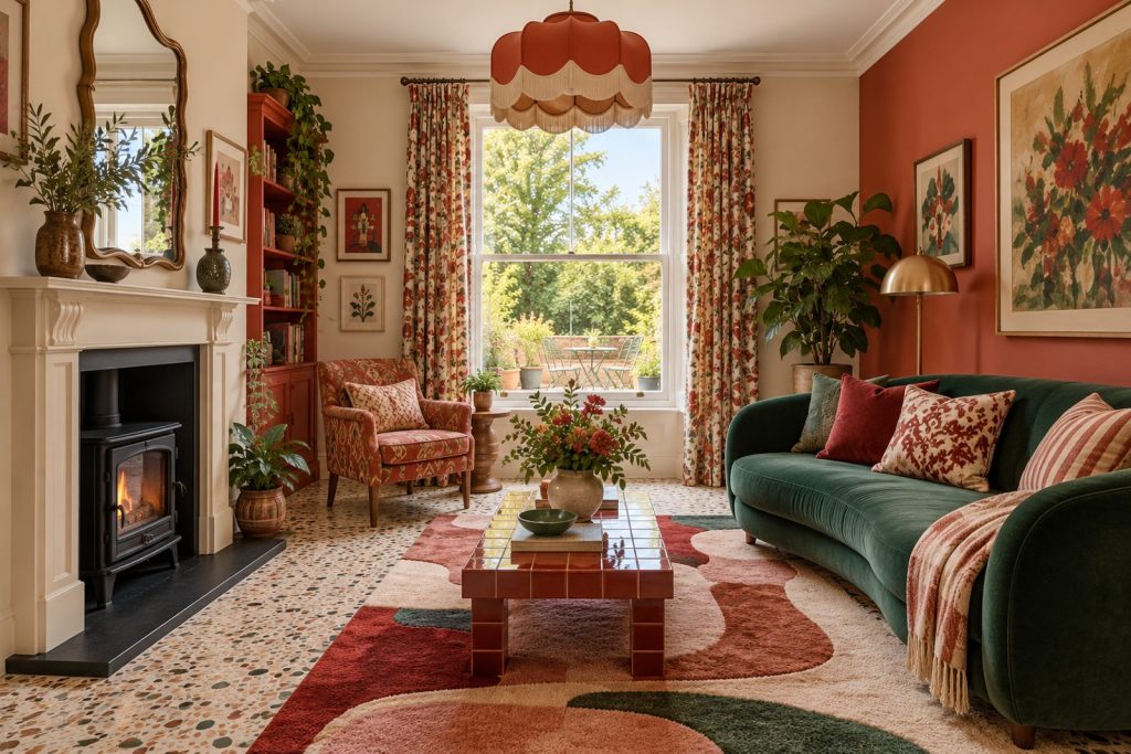 Sitting room, wide view from the doorway - 2-bedroom flat in Fulham