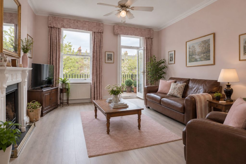 Sitting room, view toward the window - 2-bedroom flat in Tooting