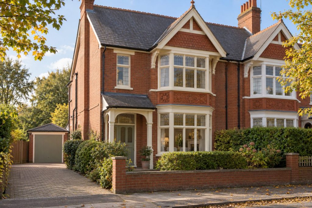 Front exterior, eye-level view of the front elevation - 4-bedroom semi-detached house in Battersea