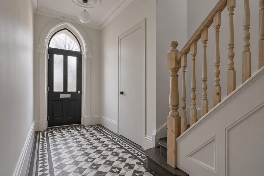 Hall, wide view from the doorway - 3-bedroom terraced house in Tooting