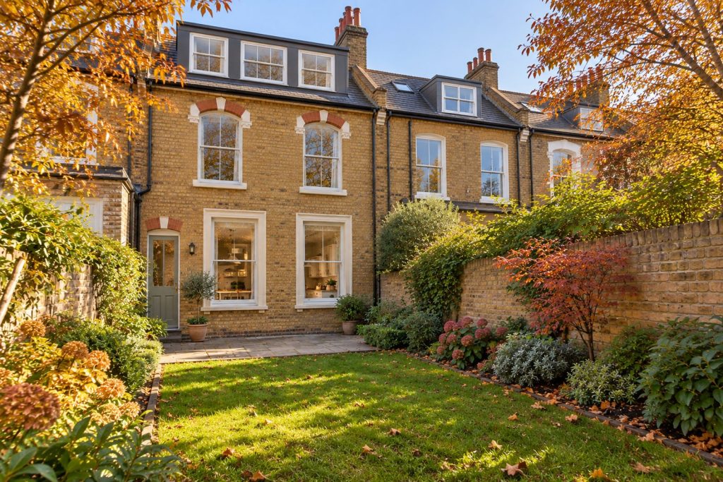 Rear garden, the garden looking back toward the house - 5-bedroom terraced house in Putney