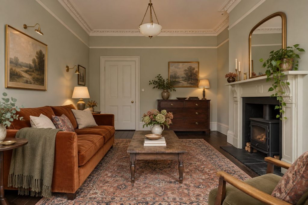 Sitting room, wide view from the doorway - 5-bedroom terraced house in Putney