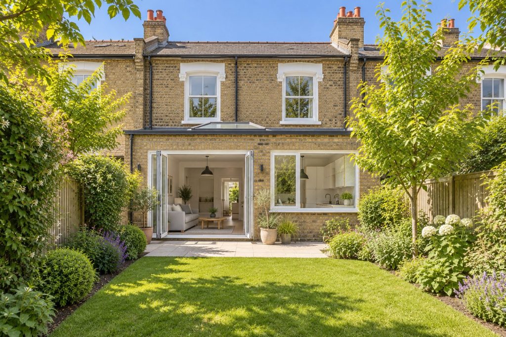 Rear garden, rear elevation seen from the garden - 4-bedroom cottage in Fulham