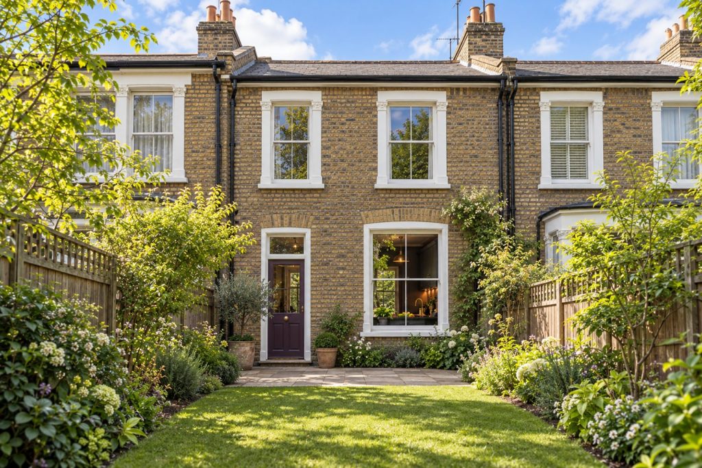 Rear garden, rear elevation seen from the garden - 3-bedroom terraced house in Southfields