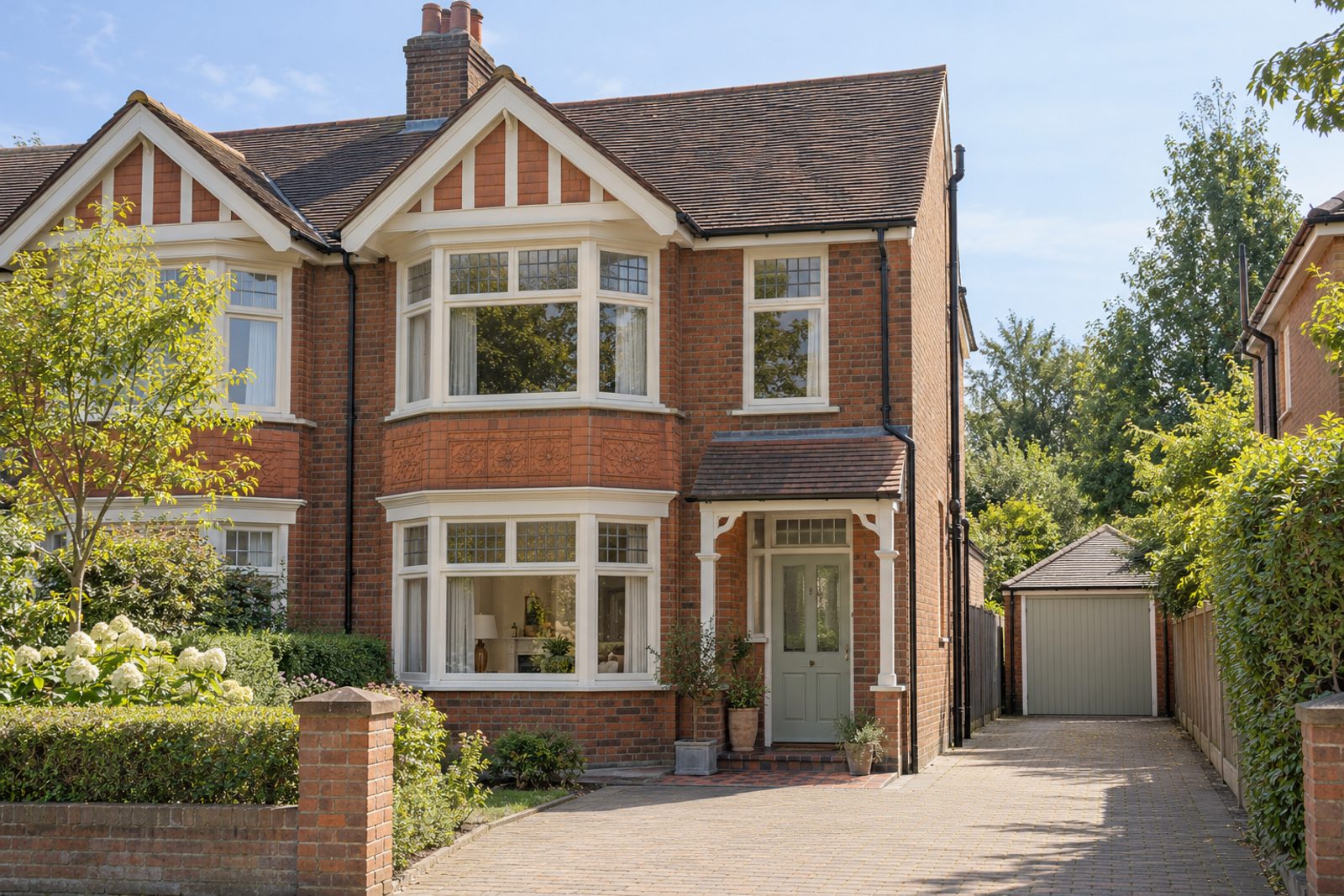 Front exterior, eye-level view of the front elevation - 5-bedroom semi-detached house in Wimbledon