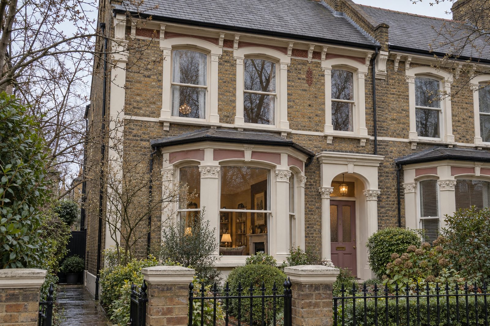 Front exterior, eye-level view of the front elevation - 4-bedroom semi-detached house in Wimbledon