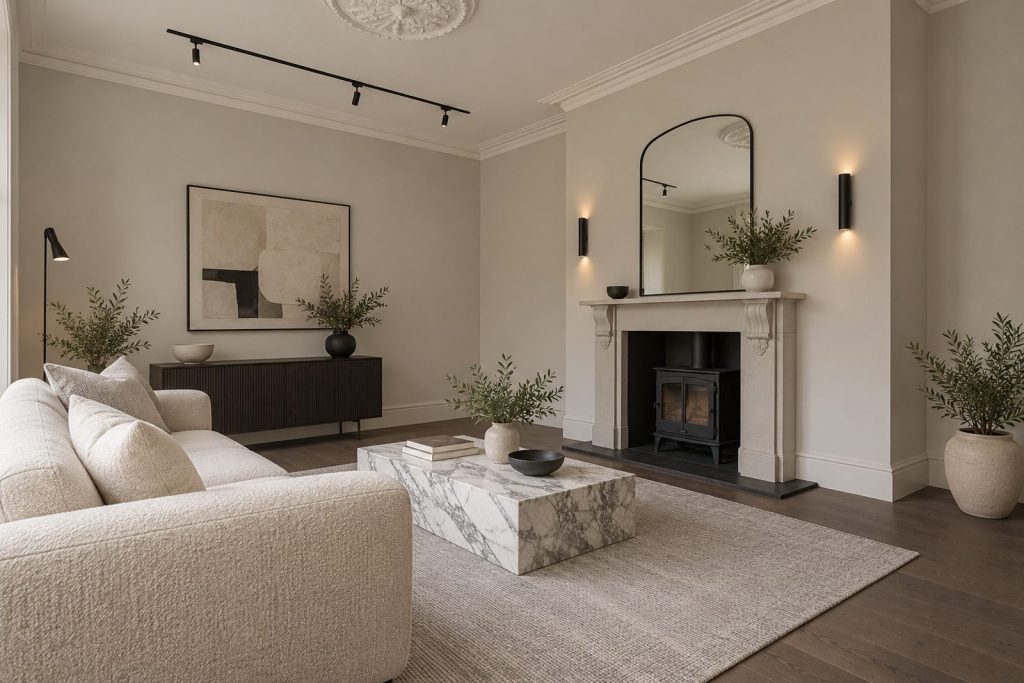 Sitting room, wide view from the doorway - 3-bedroom terraced house in Balham