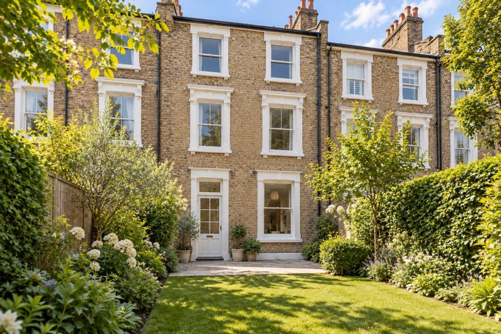 Rear garden, rear elevation seen from the garden - 4-bedroom town house in Putney