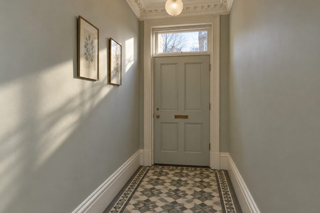 Entrance hall, wide view from the doorway - 3-bedroom flat in Battersea