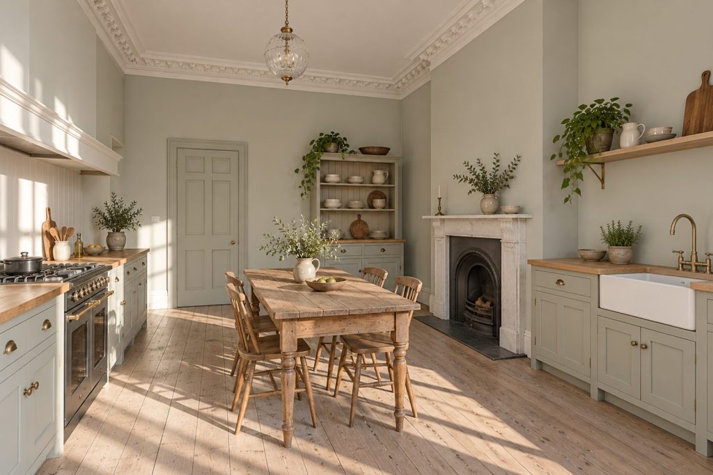 Kitchen, wide view from the doorway - 3-bedroom flat in Battersea