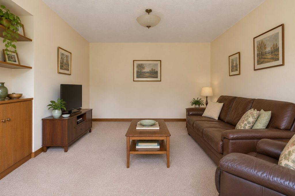 Living room, view from the opposite corner - 2-bedroom flat in Earlsfield