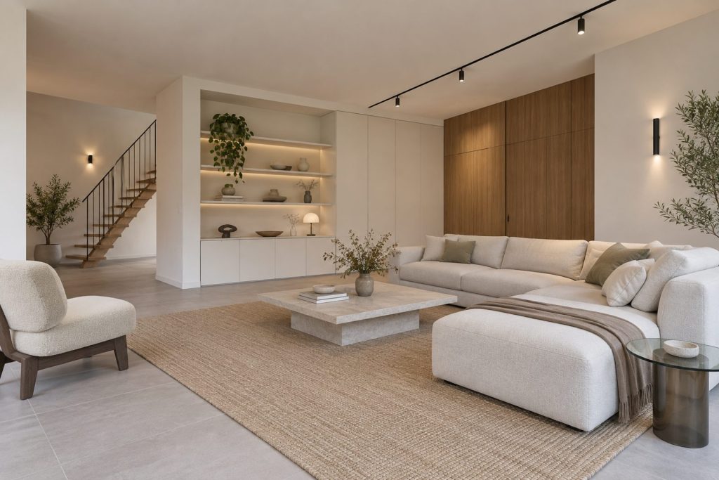 Living room, wide view from the doorway - 6-bedroom detached house in Tooting