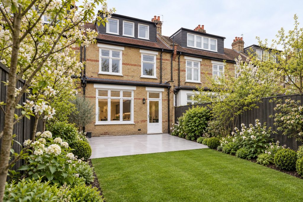 Rear garden, the garden looking back toward the house - 5-bedroom terraced house in Southfields