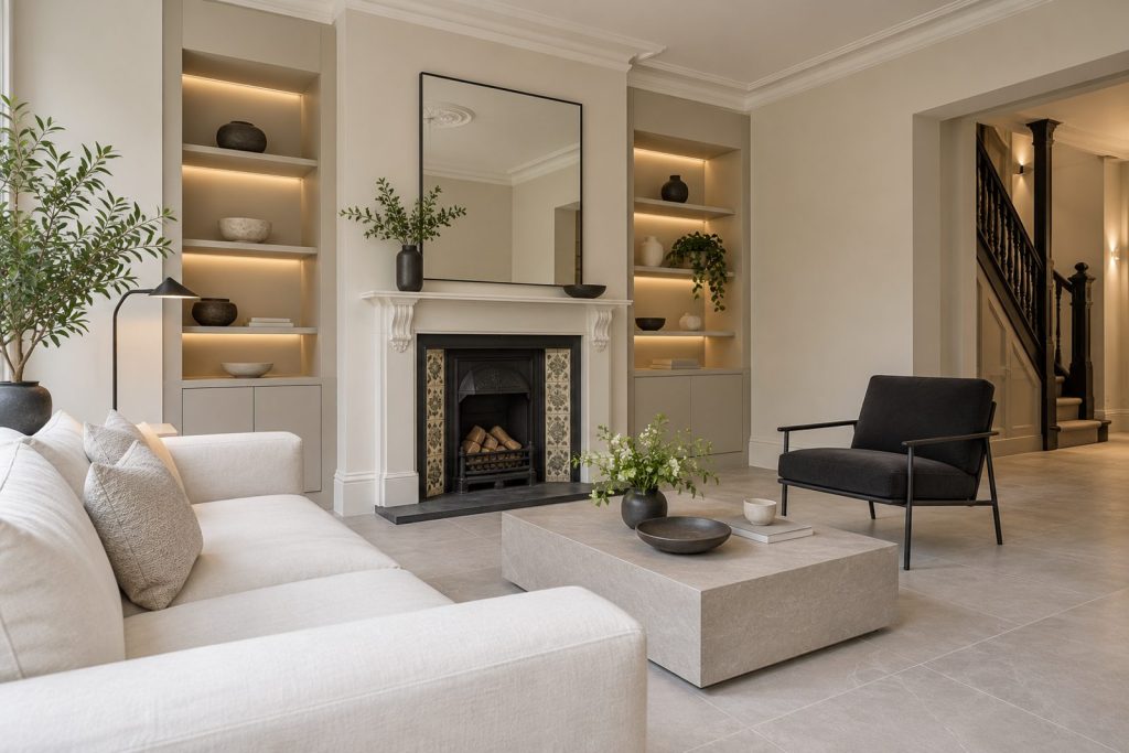 Sitting room, wide view from the doorway - 5-bedroom terraced house in Southfields