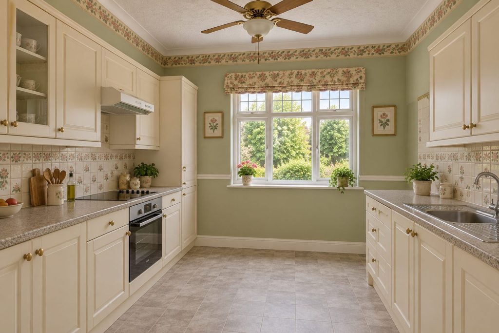 Kitchen, wide view from the doorway - 3-bedroom maisonette in Fulham