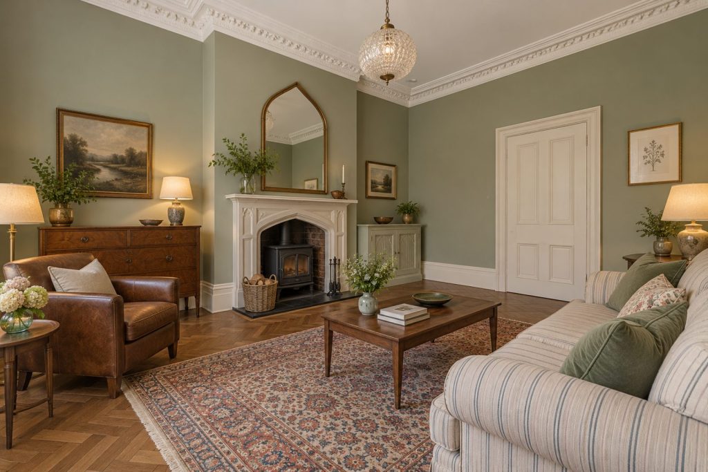 Sitting room, wide view from the doorway - 3-bedroom terraced house in Fulham
