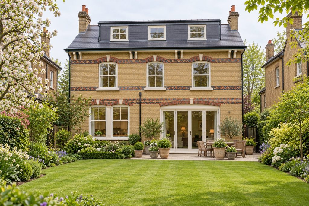 Rear garden, rear elevation seen from the garden - 6-bedroom detached house in Putney