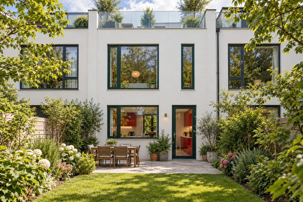 Rear garden, rear elevation seen from the garden - 4-bedroom terraced house in Fulham