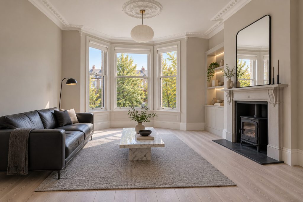 Sitting room, view from the opposite corner - 2-bedroom flat in Wandsworth