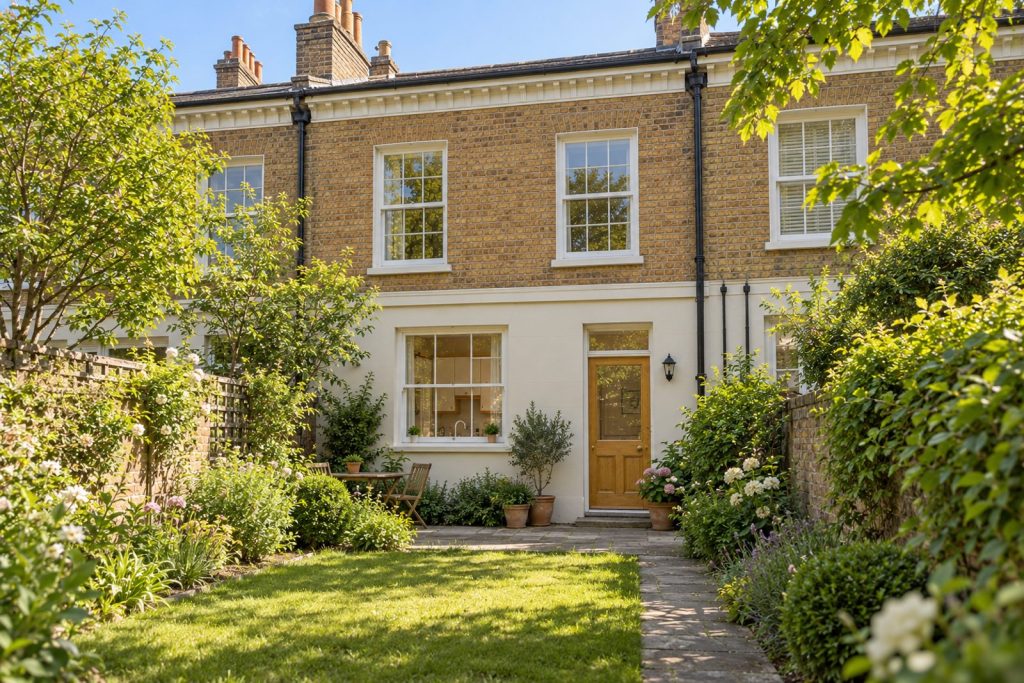 Rear garden, rear elevation seen from the garden - 3-bedroom cottage in Battersea