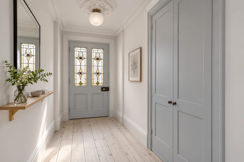 Entrance hall, wide view from the doorway - 1-bedroom flat in Clapham