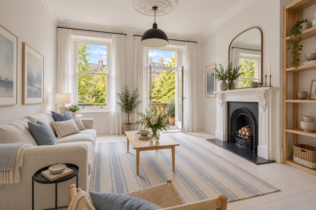 Sitting room, view from the opposite corner - 1-bedroom flat in Clapham