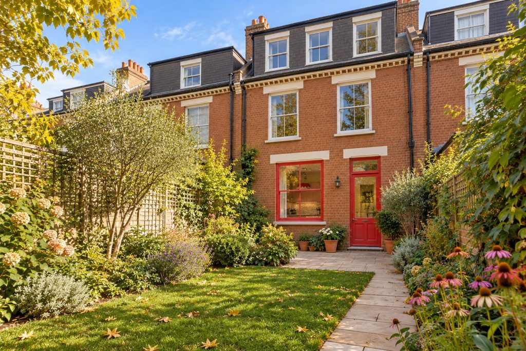 Rear garden, the garden looking back toward the house - 5-bedroom terraced house in Streatham