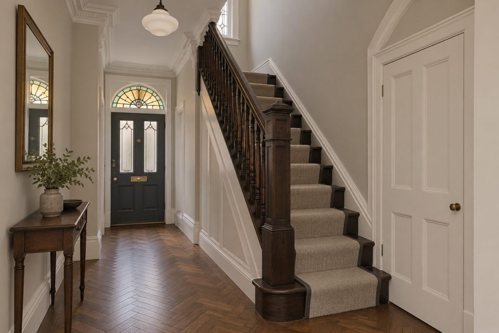 Hall, wide view from the doorway - 4-bedroom semi-detached house in Battersea
